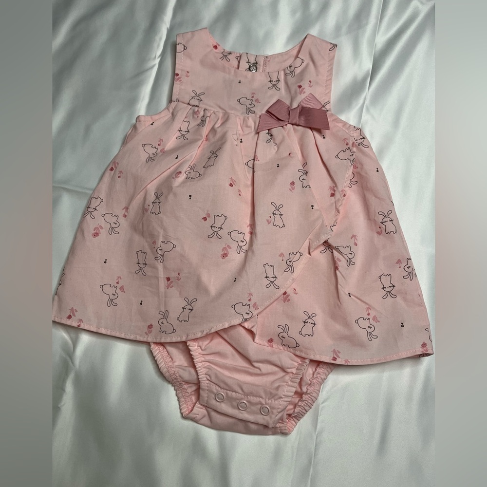 9 month pink dress with bunnies nwt